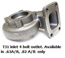 T3 Inlet, 4 Bolt Outlet (2.5")